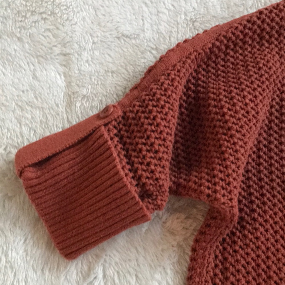 CHRISTOPHER & BANKS Cardigan Loose Knit Orange Size P/M - Picture 6 of 16